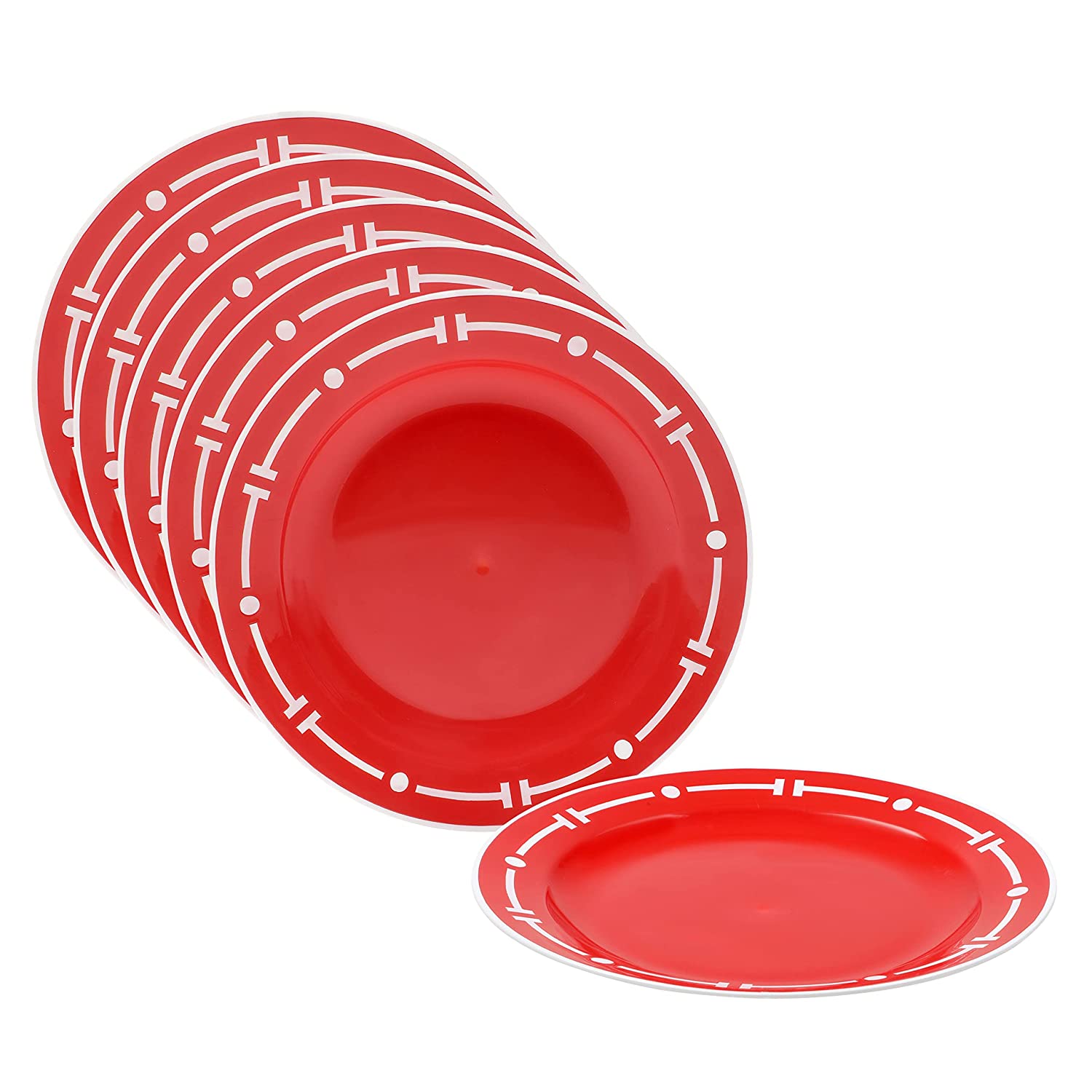 Cutting EDGE Round Double Colour Dinner Plates ,Unbreakable / Lightweight / Reusable / Dishwasher Safe / Lunch/Dinner/Bhojan/Thali Plates for Families, Kids Special, Daily Use & Parties, Regular Design Plates