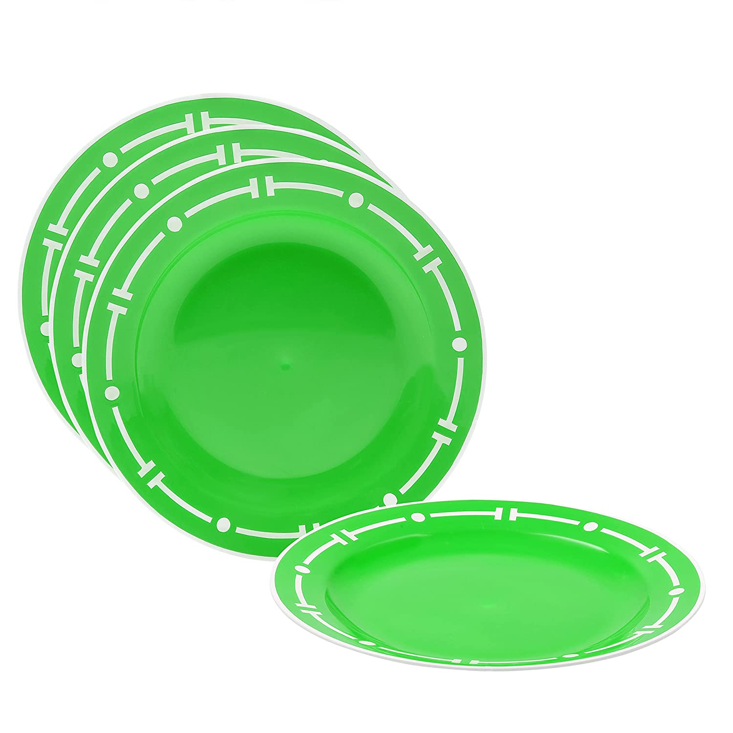 Cutting EDGE Round Double Colour Dinner Plates ,Unbreakable / Lightweight / Reusable / Dishwasher Safe / Lunch/Dinner/Bhojan/Thali Plates for Families, Kids Special, Daily Use & Parties, Regular Design Plates