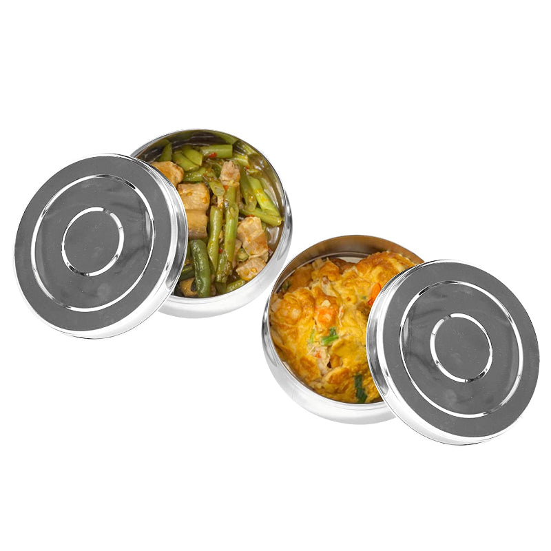 Cutting EDGE Stainless Steel Belly Shape Dabba Storage Containers for kitchen Set