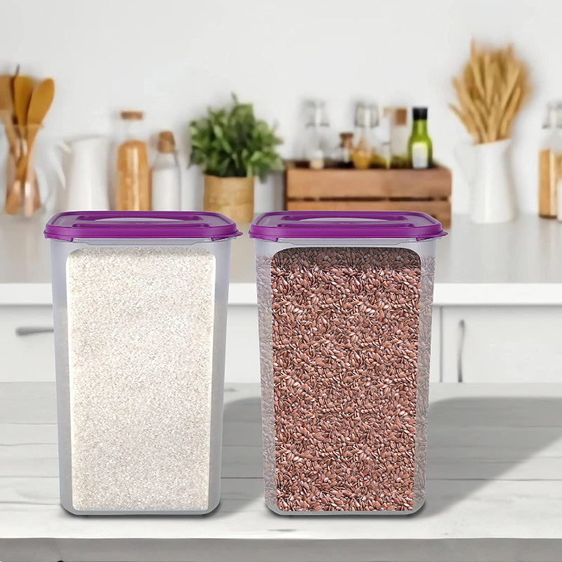Cutting EDGE Square Modular Air Tight Multi Purpose Container - For Rice, Flour, Cereals, Sugar & More