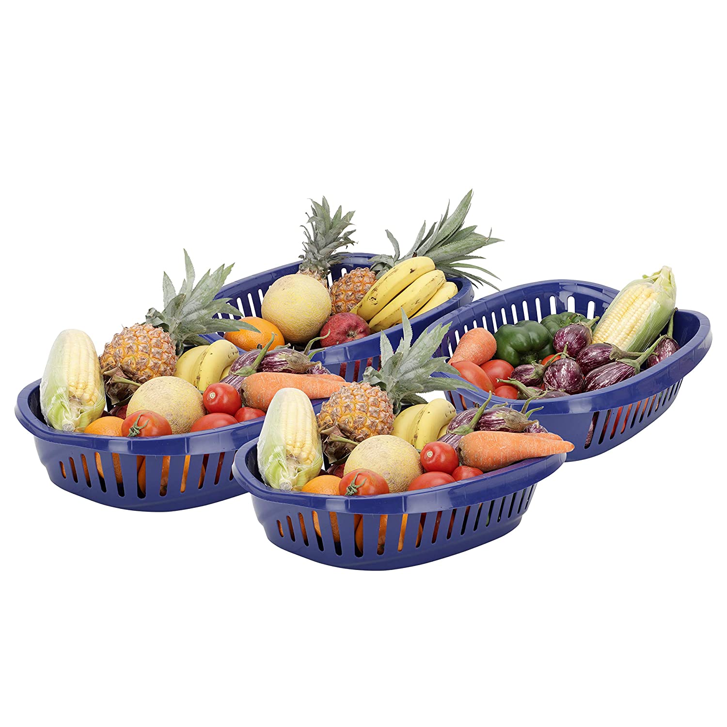 Cutting EDGE Fruits and Vegetables Storage Basket / Modern Design Draining Plastic Tokri, Extremely Durable, Home & Kitchen Organizer