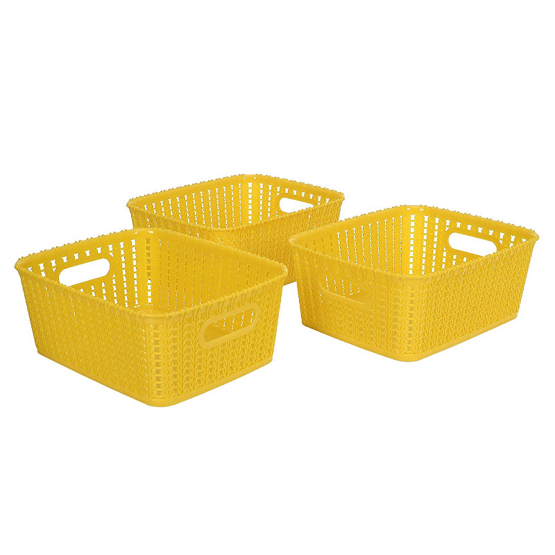 Cutting EDGE Plastic Multipurpose Sturdy Storage Baskets For Cosmetics Office Fruit Vegetable Bathroom Stationary Home Basket with Handle