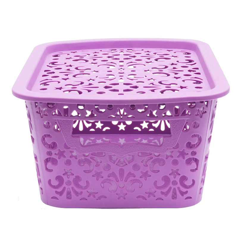 Cutting EDGE Organizer Basket for Sari Laundry, Turkish Baskets, Large with Lid for Storage Baskets for Fruit Vegetable Bathroom Stationary Home Baskets