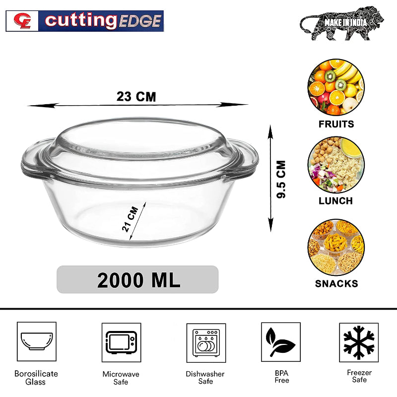 Cutting EDGE Onyx Bake and Serve Loaf Oven/Microwave Safe Glass Oval Dish (Transparent)