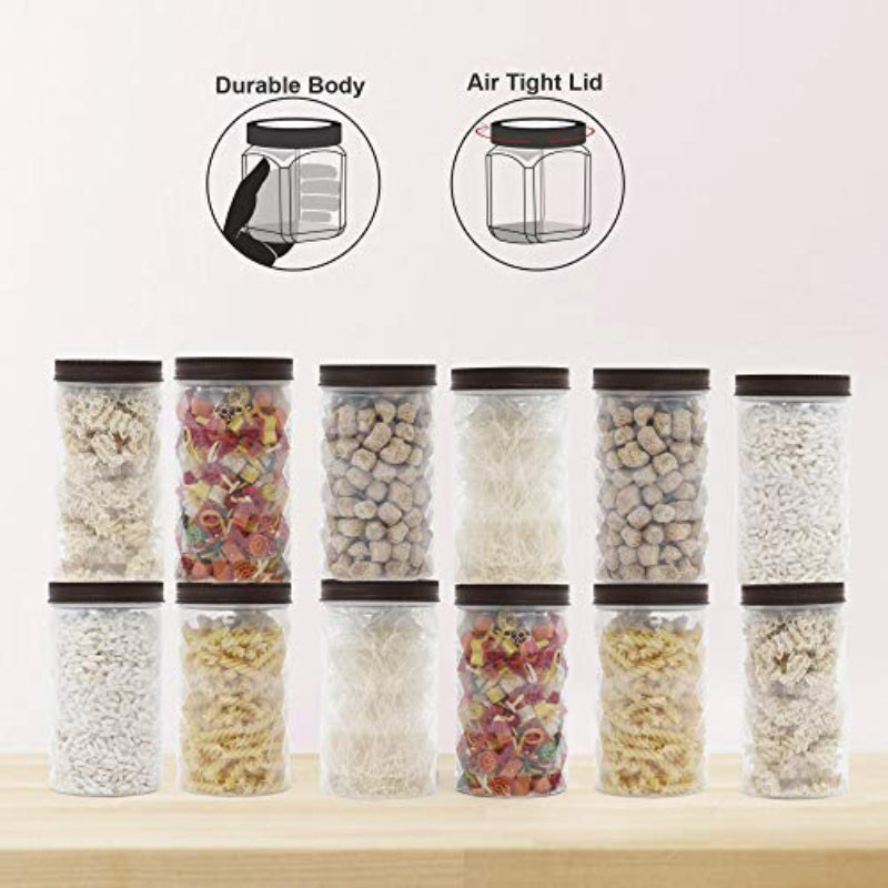 Cutting EDGE Plastic Container- 225ml, 680ml, 1270ml, 12 Pieces, Transparent