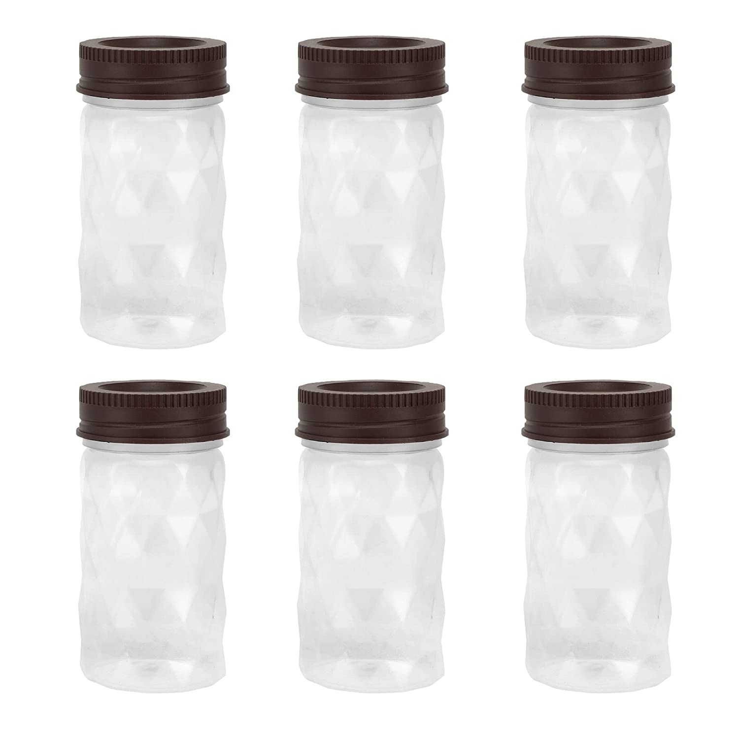 Cutting EDGE Twister Airtight Plastic Mini Jar Without Basket, Clear, Diamond Checkers Container - for Rice, Dal, Atta, Flour, Cereals, Pulses, Snacks, Stackable, BPA Free